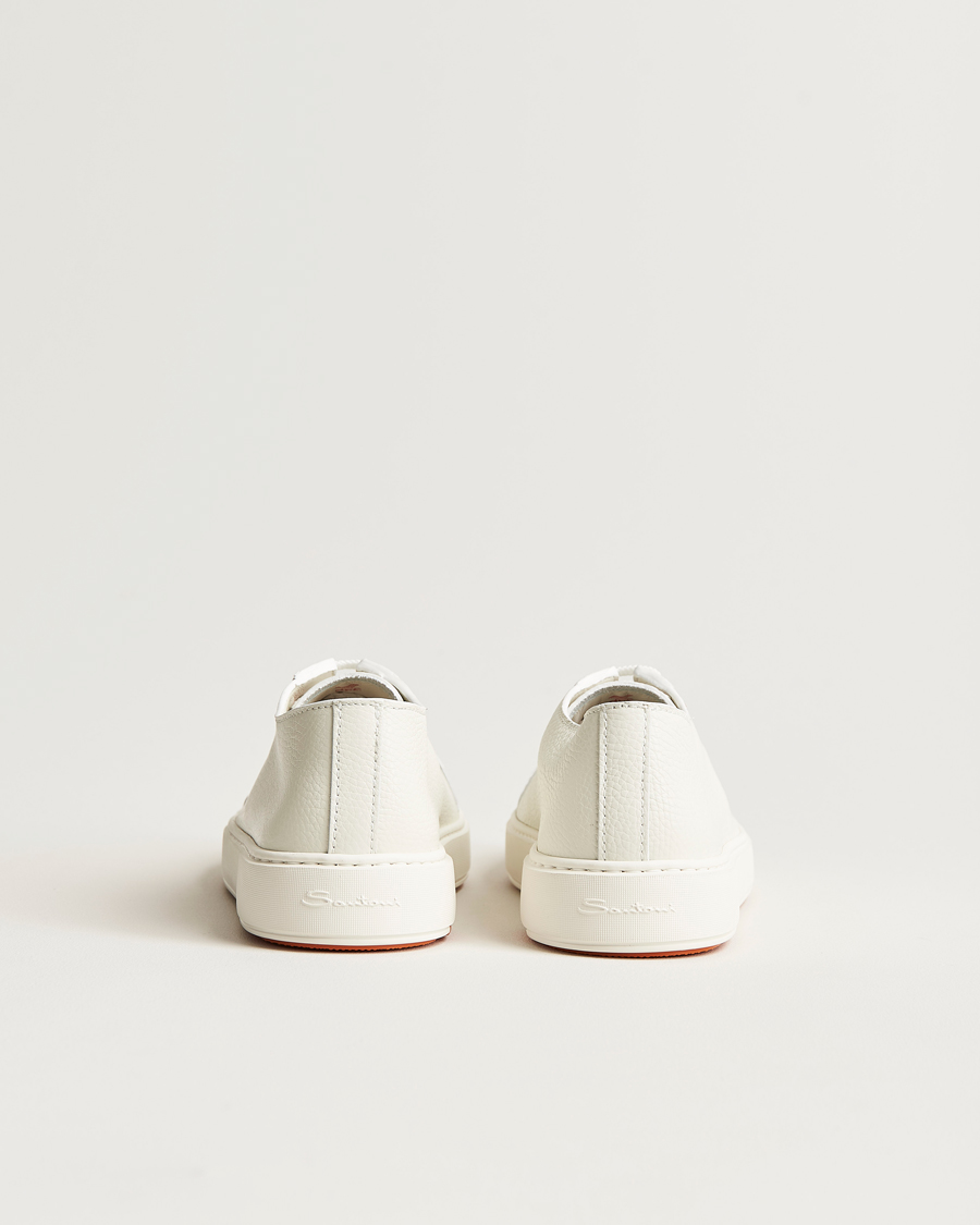 Mies | Tennarit | Santoni | Low Top Grain Leather Sneaker White Calf