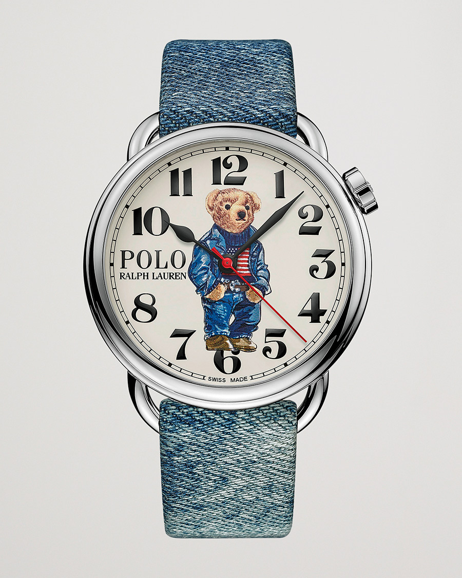 Mies | Polo Ralph Lauren 42mm Automatic Denim Flag Bear Steel With White Dial | Polo Ralph Lauren | 42mm Automatic Denim Flag Bear Steel With White Dial