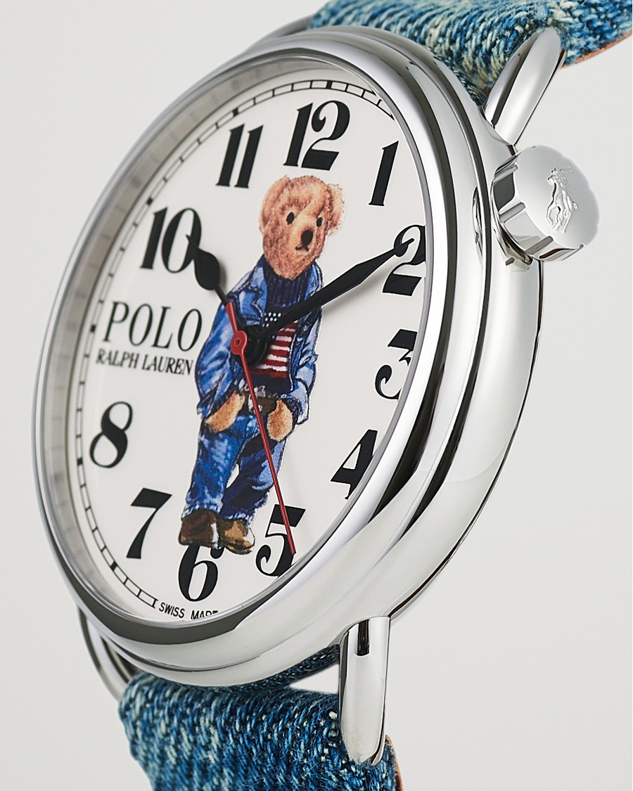 Mies | Polo Ralph Lauren 42mm Automatic Denim Flag Bear Steel With White Dial | Polo Ralph Lauren | 42mm Automatic Denim Flag Bear Steel With White Dial