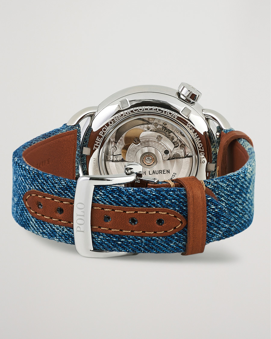 Mies | Polo Ralph Lauren 42mm Automatic Denim Flag Bear Steel With White Dial | Polo Ralph Lauren | 42mm Automatic Denim Flag Bear Steel With White Dial