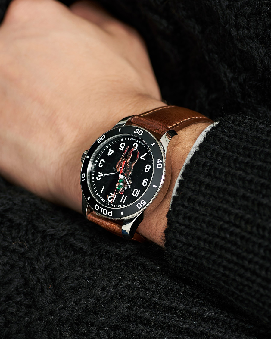 Mies | Polo Ralph Lauren 42mm Automatic Pony Player Black Dial | Polo Ralph Lauren | 42mm Automatic Pony Player Black Dial