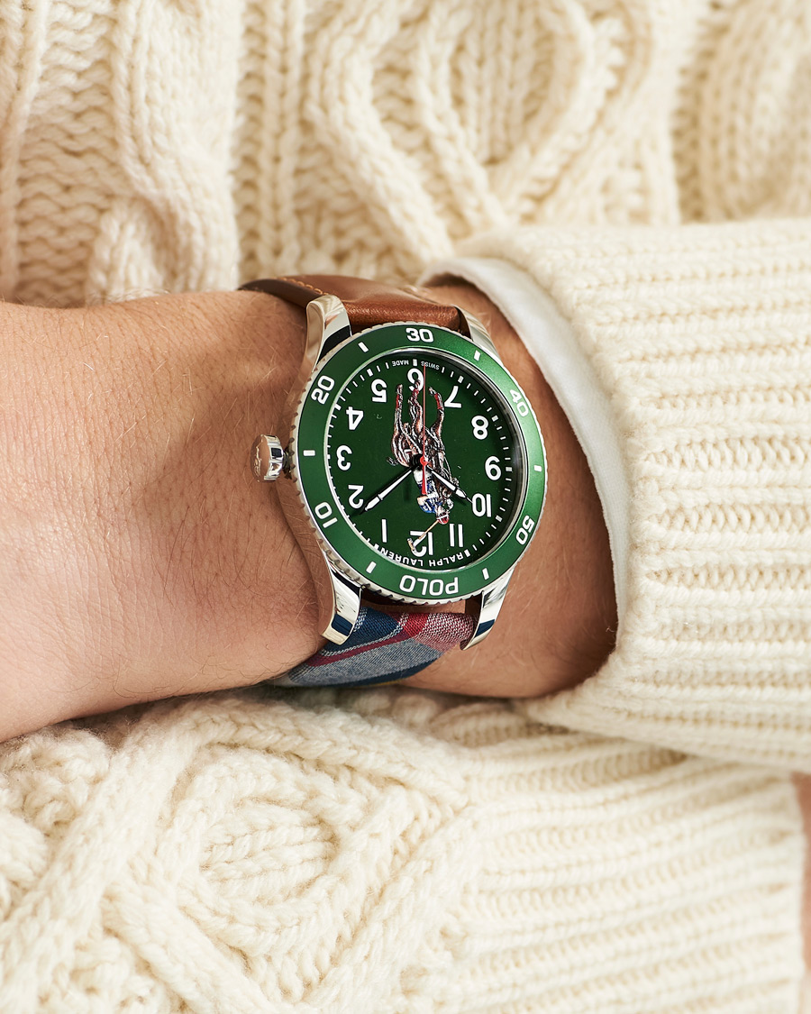 Mies | Preppy Authentic | Polo Ralph Lauren | 42mm Automatic Pony Player  Green Dial