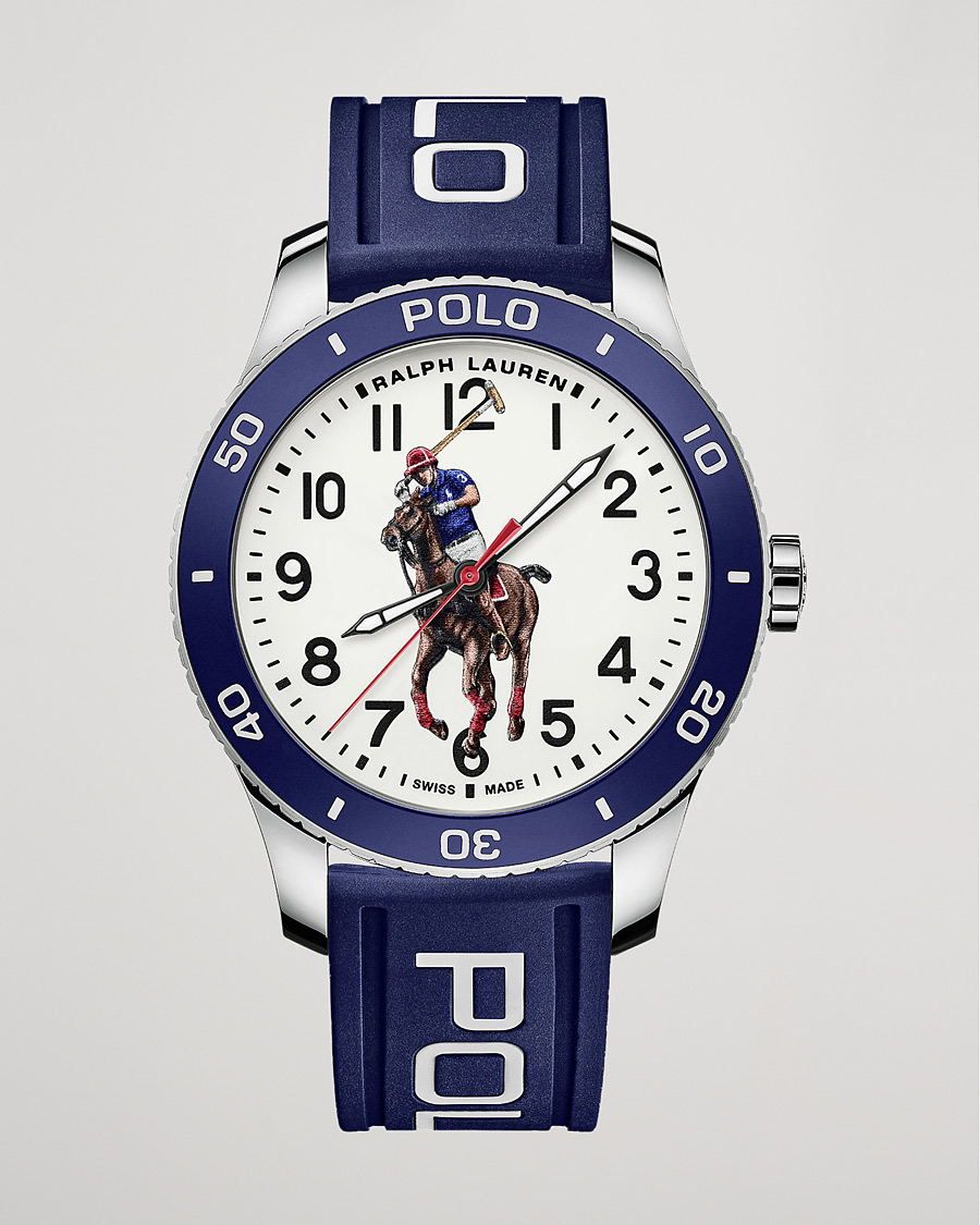 Miehet |  | Polo Ralph Lauren | 42mm Automatic Pony Player  White Dial/Blue Bezel