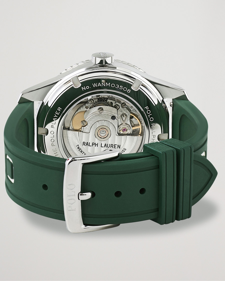 Mies | Polo Ralph Lauren 42mm Automatic Pony Player White Dial/Green Bezel | Polo Ralph Lauren | 42mm Automatic Pony Player White Dial/Green Bezel