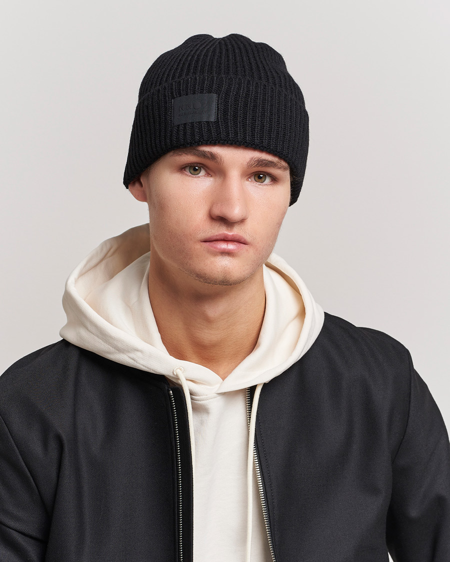 Mies | NN07 Bob Logo Beanie Black | NN07 | Bob Logo Beanie Black
