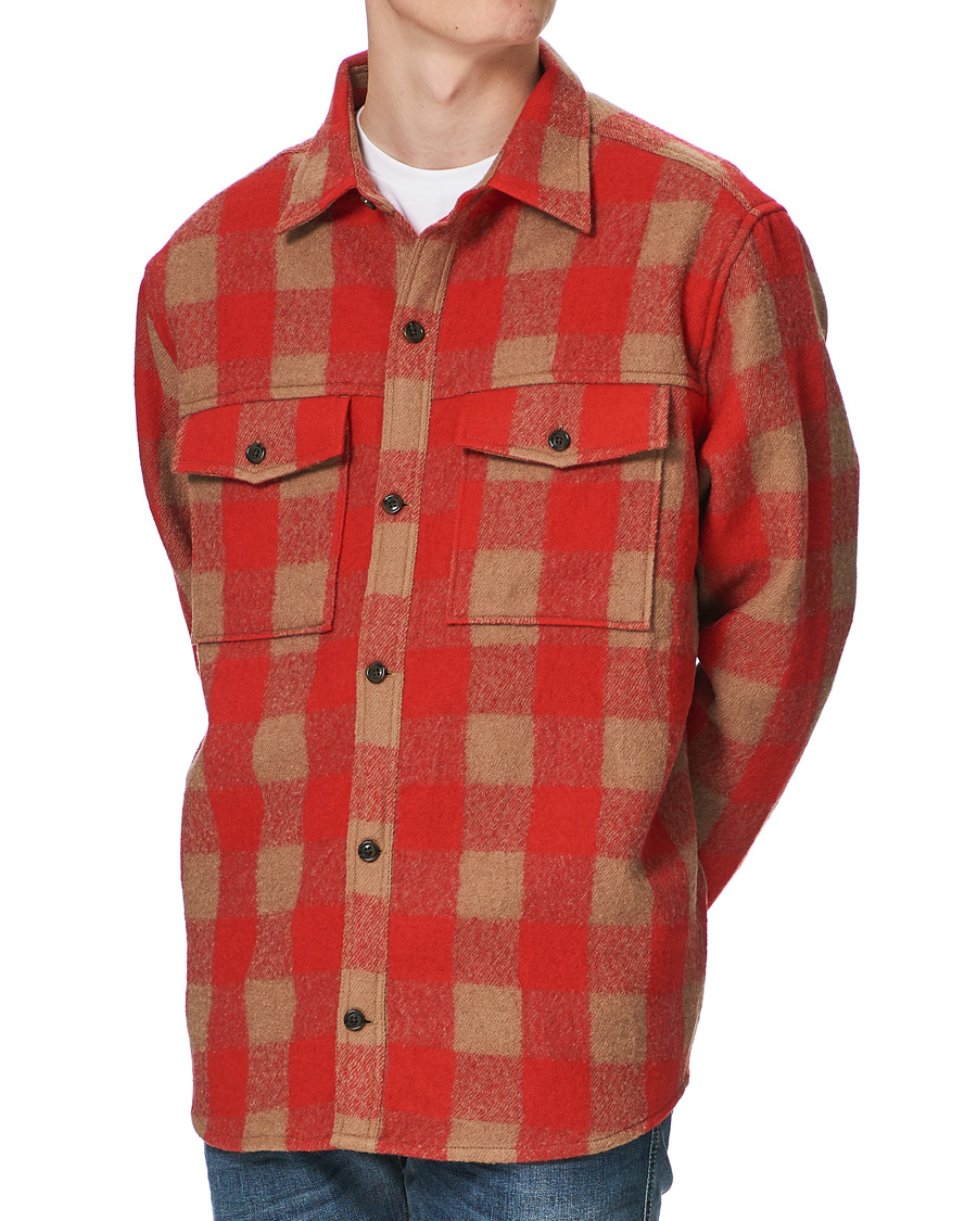 Mies | Kauluspaidat | J.Lindeberg | Gingham Wool Loose Fit Overshirt Red Bell
