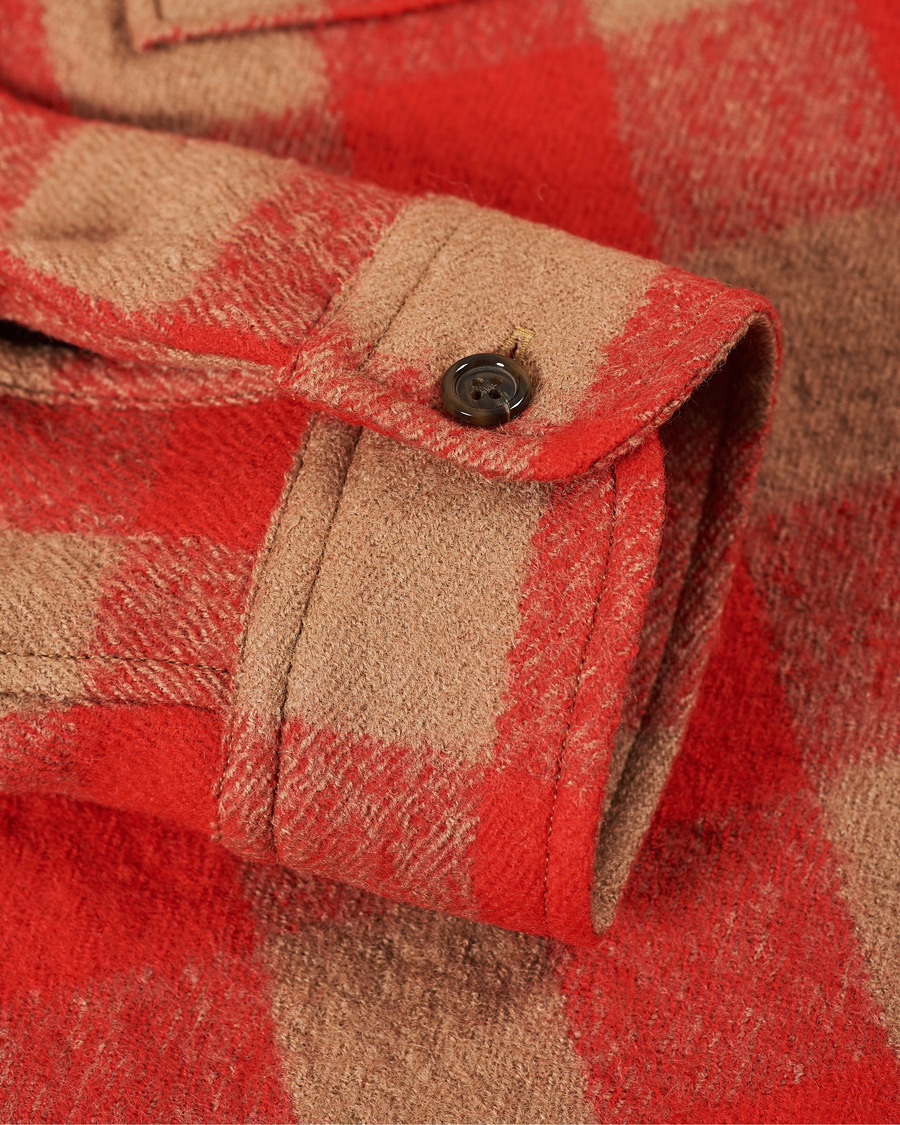 Mies | Kauluspaidat | J.Lindeberg | Gingham Wool Loose Fit Overshirt Red Bell
