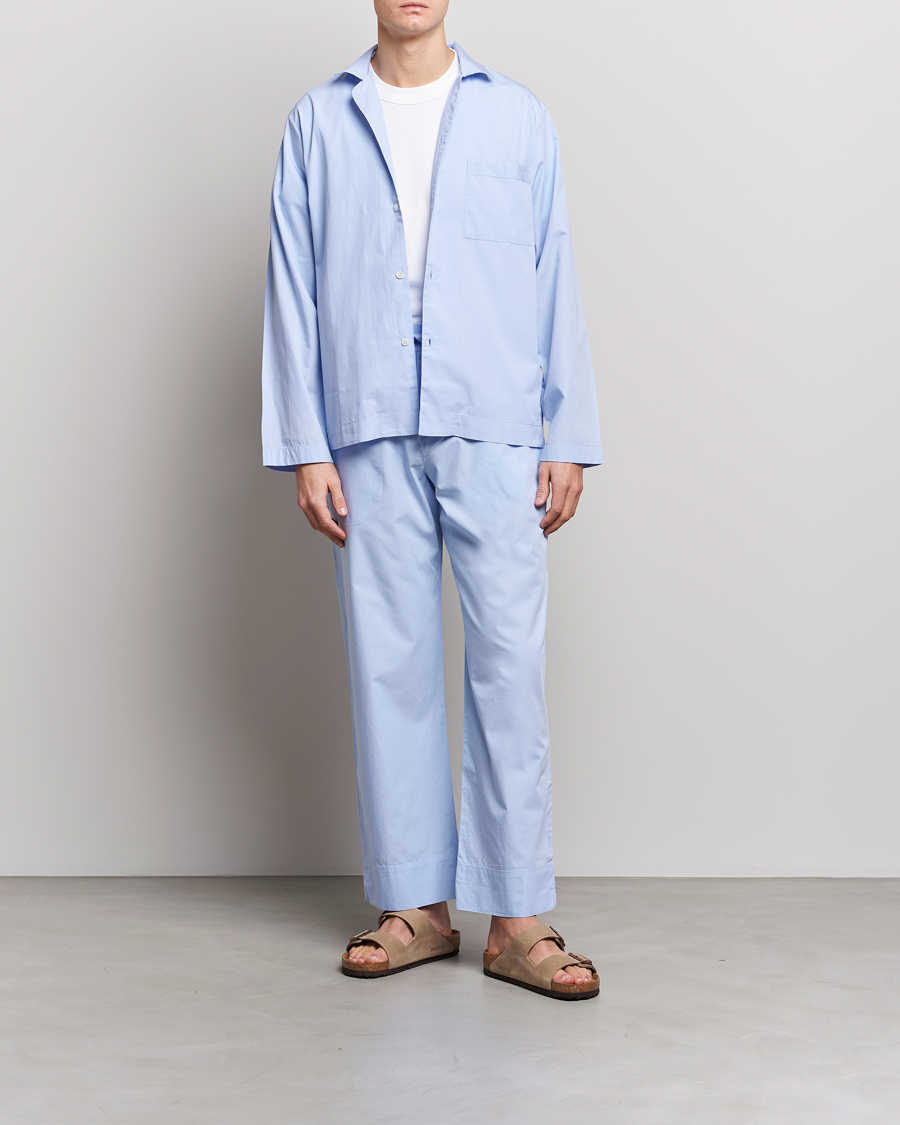 Mies | Yöpaidat | Tekla | Poplin Pyjama Shirt Light Blue