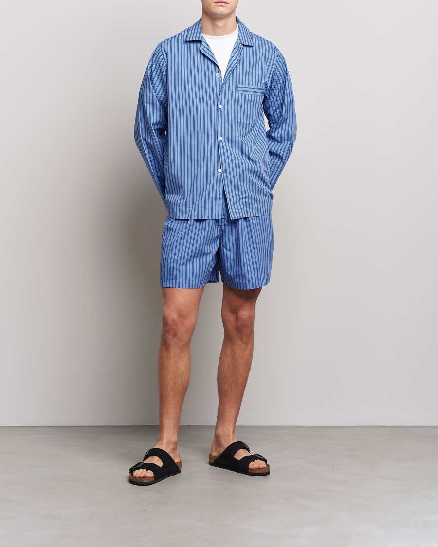 Mies | New Nordics | Tekla | Poplin Pyjama Shorts Boro Stripes