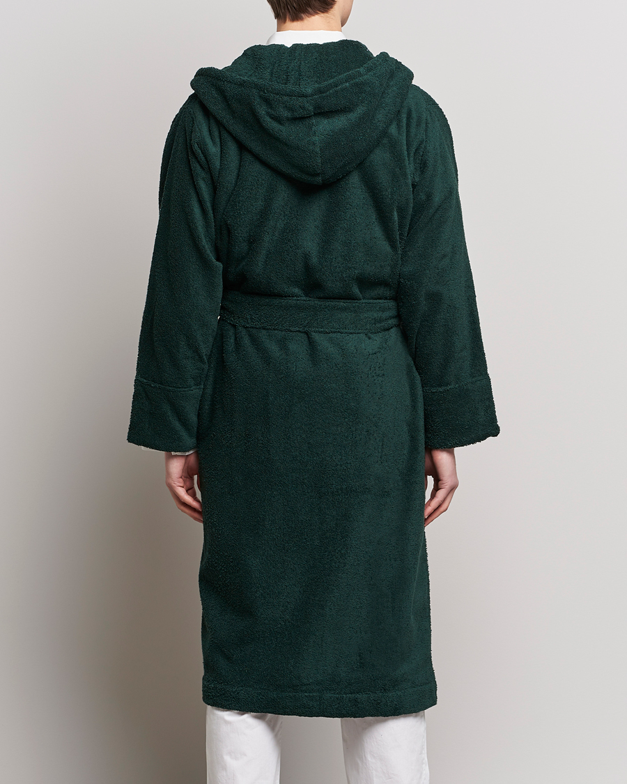 Mies | Yöpuvut ja kylpytakit | Tekla | Organic Terry Hooded Bathrobe Forest Green