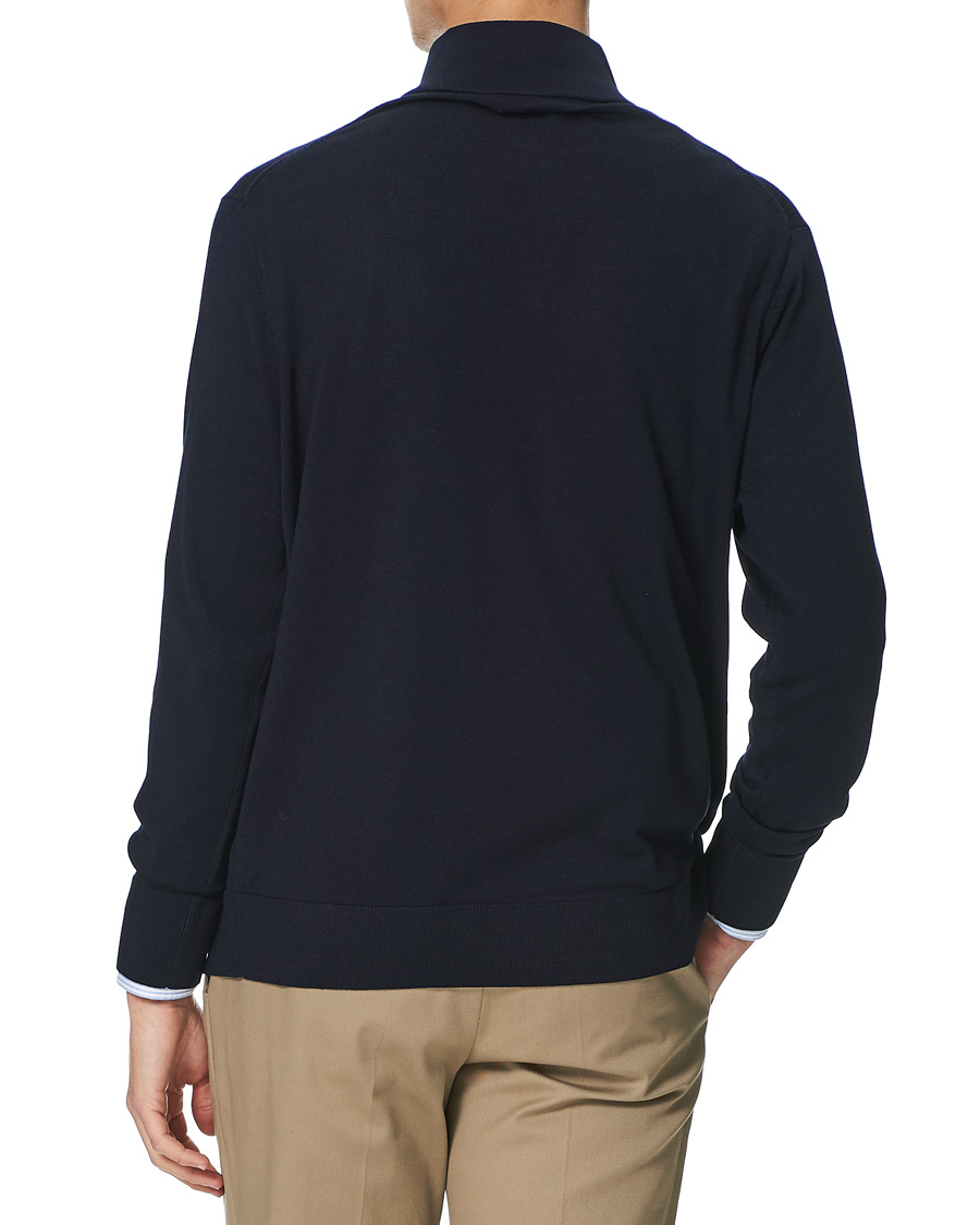 Mies | Puserot | Brooks Brothers | Washable Merino Wool Half Zip Navy