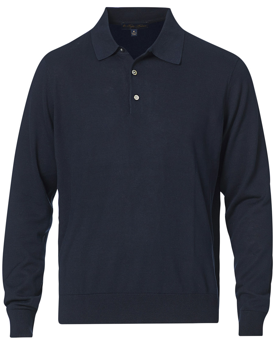 Mies | Puserot | Brooks Brothers | Cotton/Silk Knitted Polo Navy