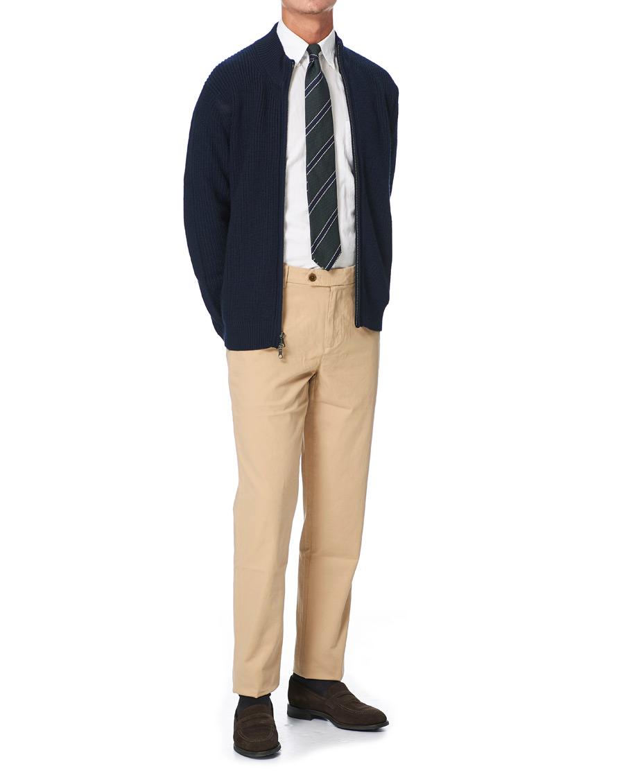 Mies | Puserot | Brooks Brothers | Shaker Stitch Full Zip Navy