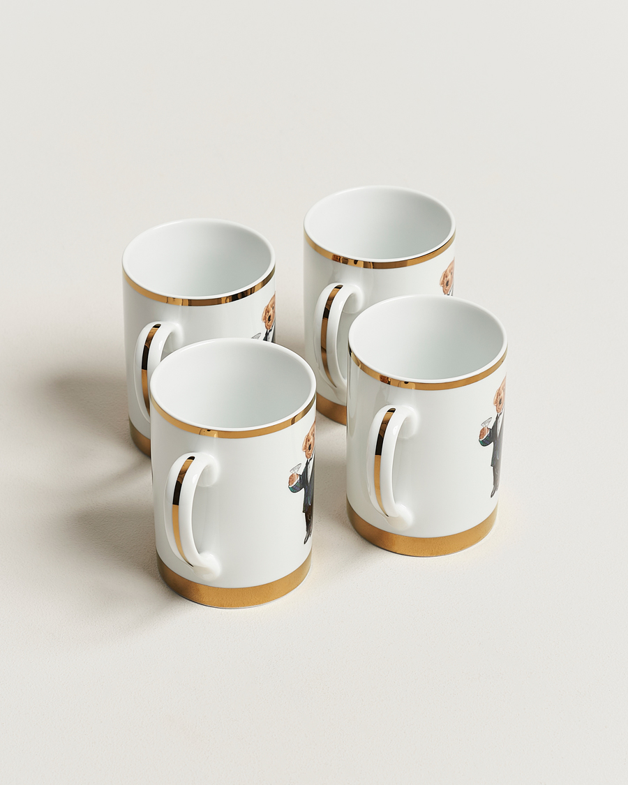 Mies |  | Ralph Lauren Home | Thompson Bear Porcelain Mug Set 4pcs White/Gold