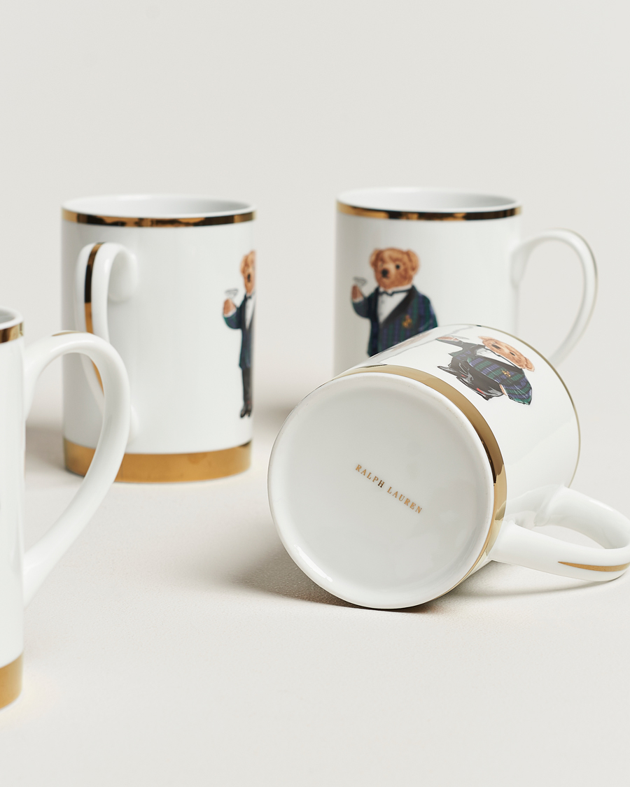 Mies | Kotiin | Ralph Lauren Home | Thompson Bear Porcelain Mug Set 4pcs White/Gold