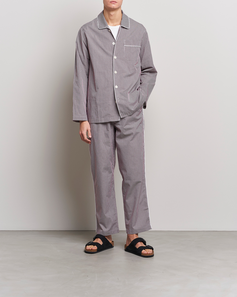Mies | Yöpuvut | Nufferton | Alf Checked Pyjama Set Brown/White
