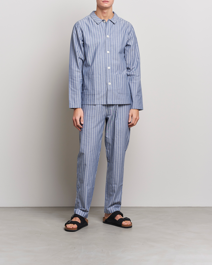 Mies | Yöpuvut ja kylpytakit | Nufferton | Uno Mini Stripe Pyjama Set Navy/White