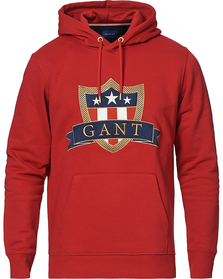 Mies | Puserot | GANT | Banner Shield Hoodie Equestrian Red
