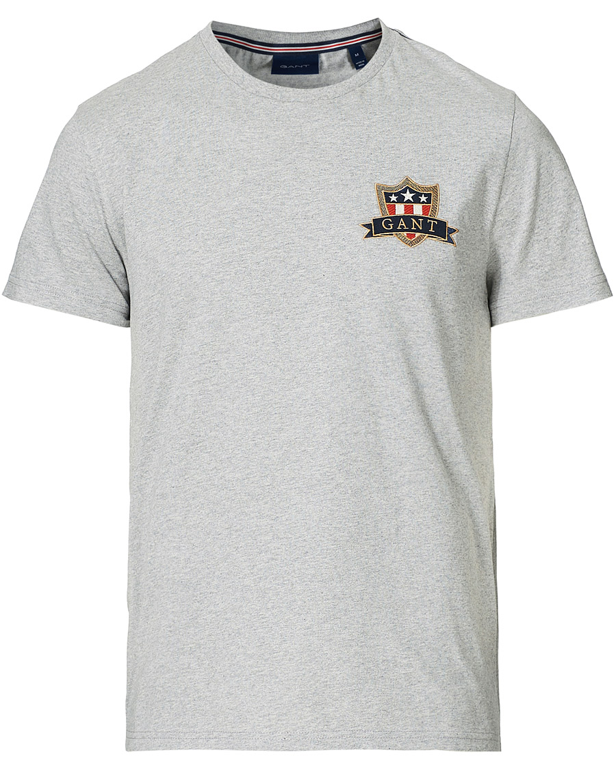 Mies | T-paidat | GANT | Banner Shield Tee Grey Melange