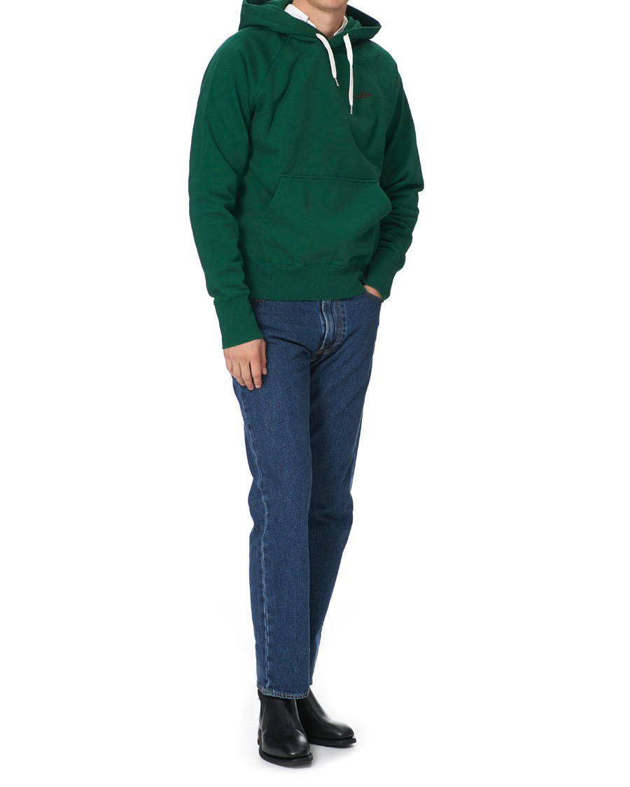Mies | Puserot | Drake's | Hooded Cotton Sweatshirt Green