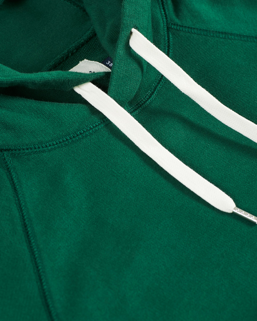 Mies | Puserot | Drake's | Hooded Cotton Sweatshirt Green