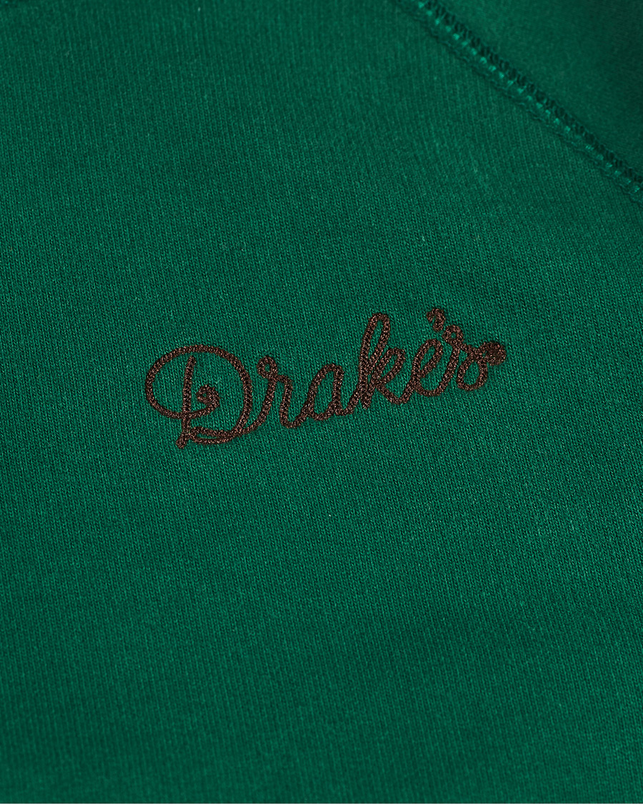 Mies | Puserot | Drake's | Hooded Cotton Sweatshirt Green