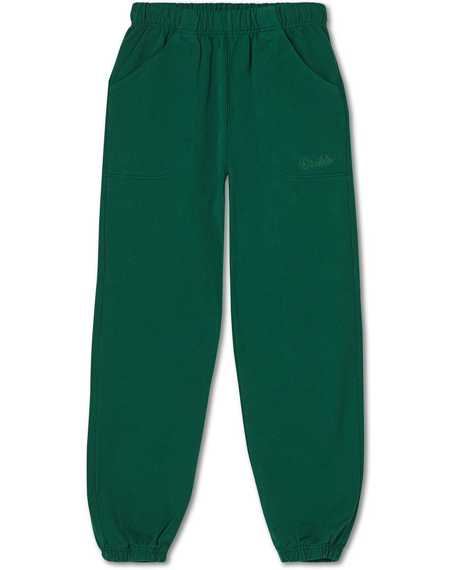 Mies | Housut | Drake's | Cotton Jogging Bottoms Green
