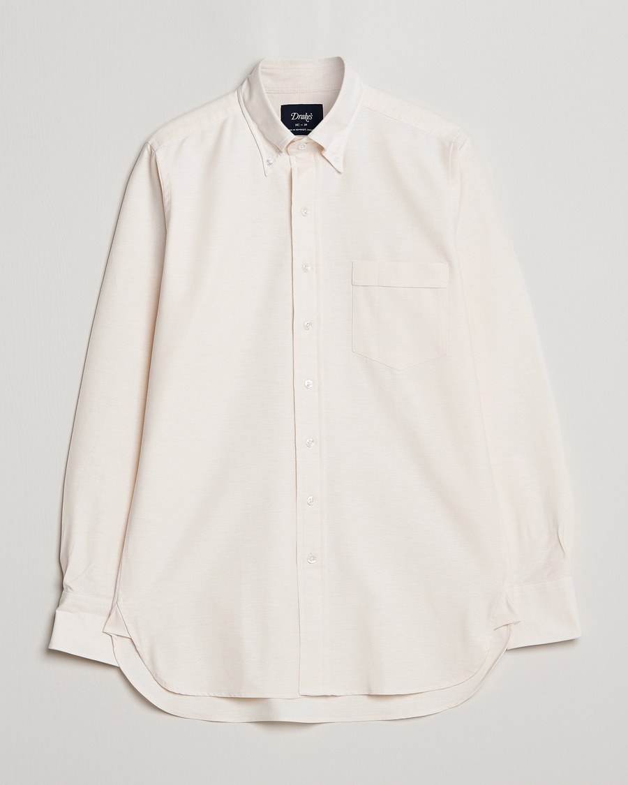 Mies | Kauluspaidat | Drake's | Button Down Oxford Shirt Cream