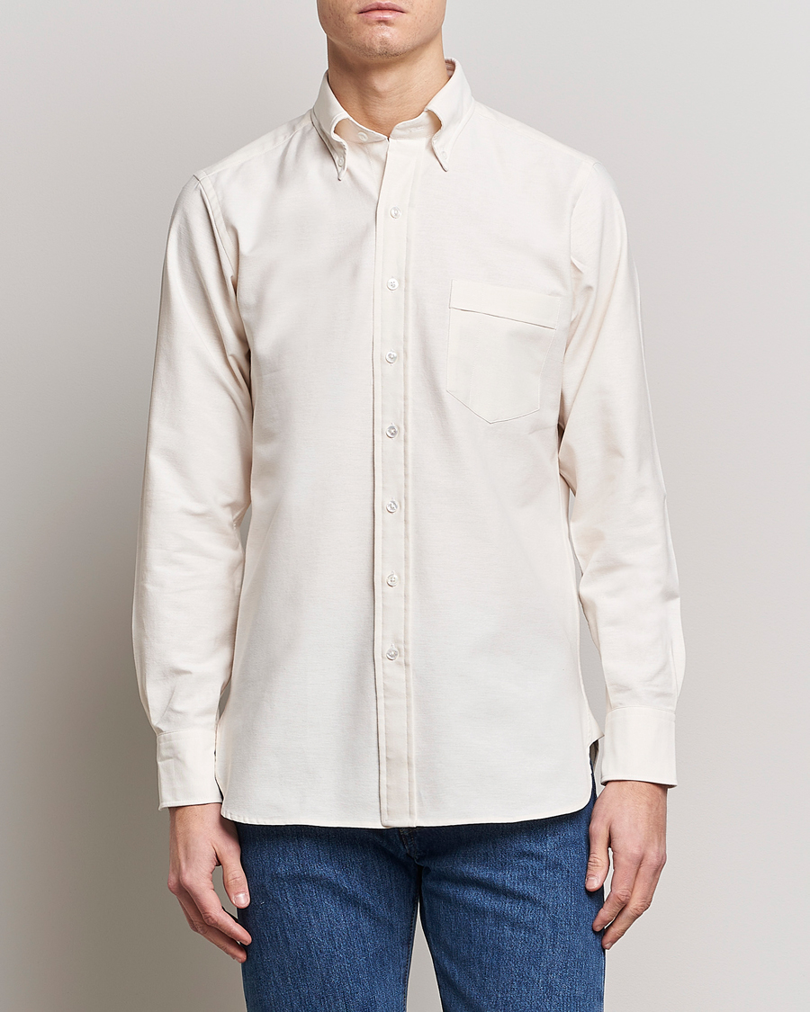 Mies |  | Drake's | Button Down Oxford Shirt Cream