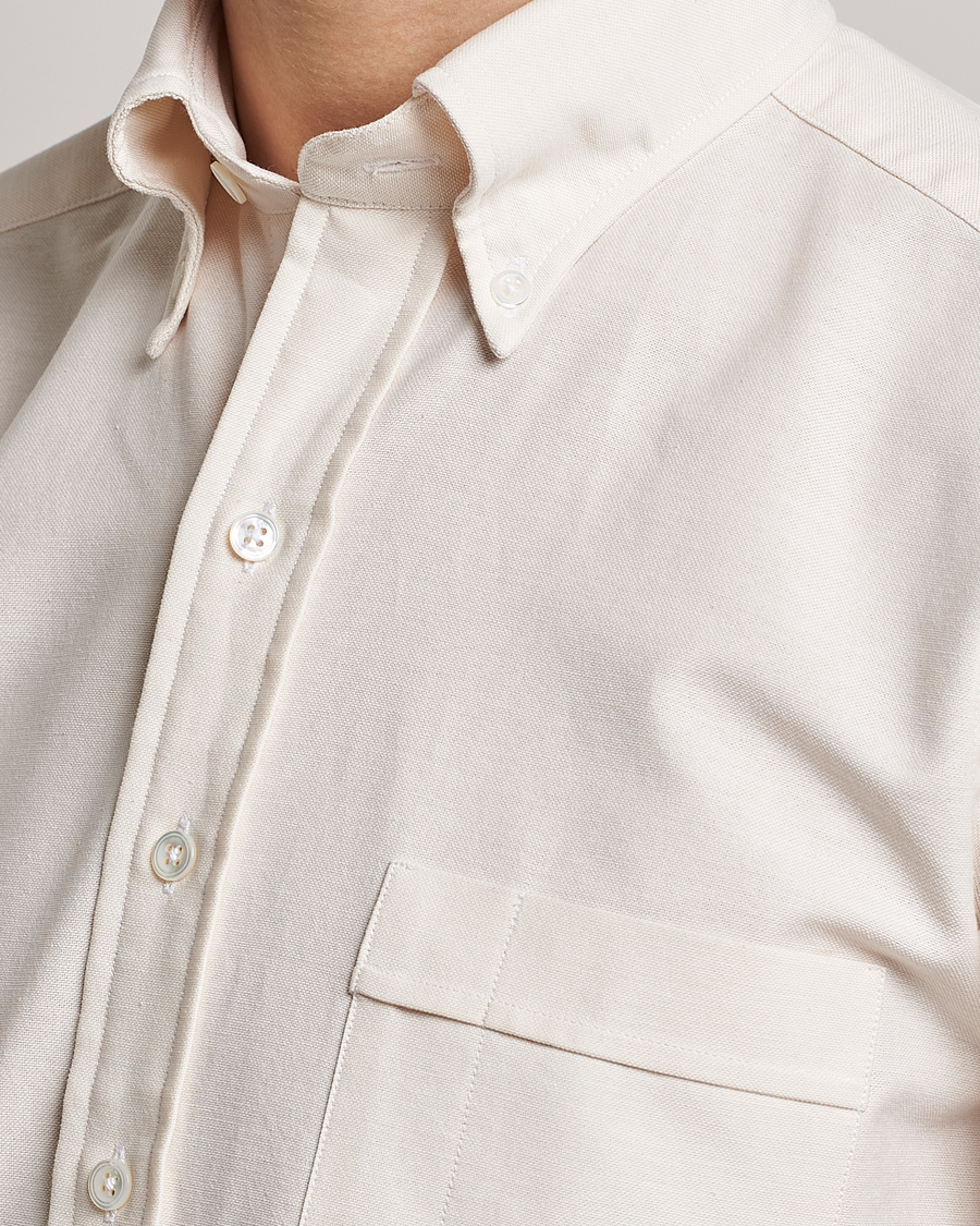 Mies | Kauluspaidat | Drake's | Button Down Oxford Shirt Cream