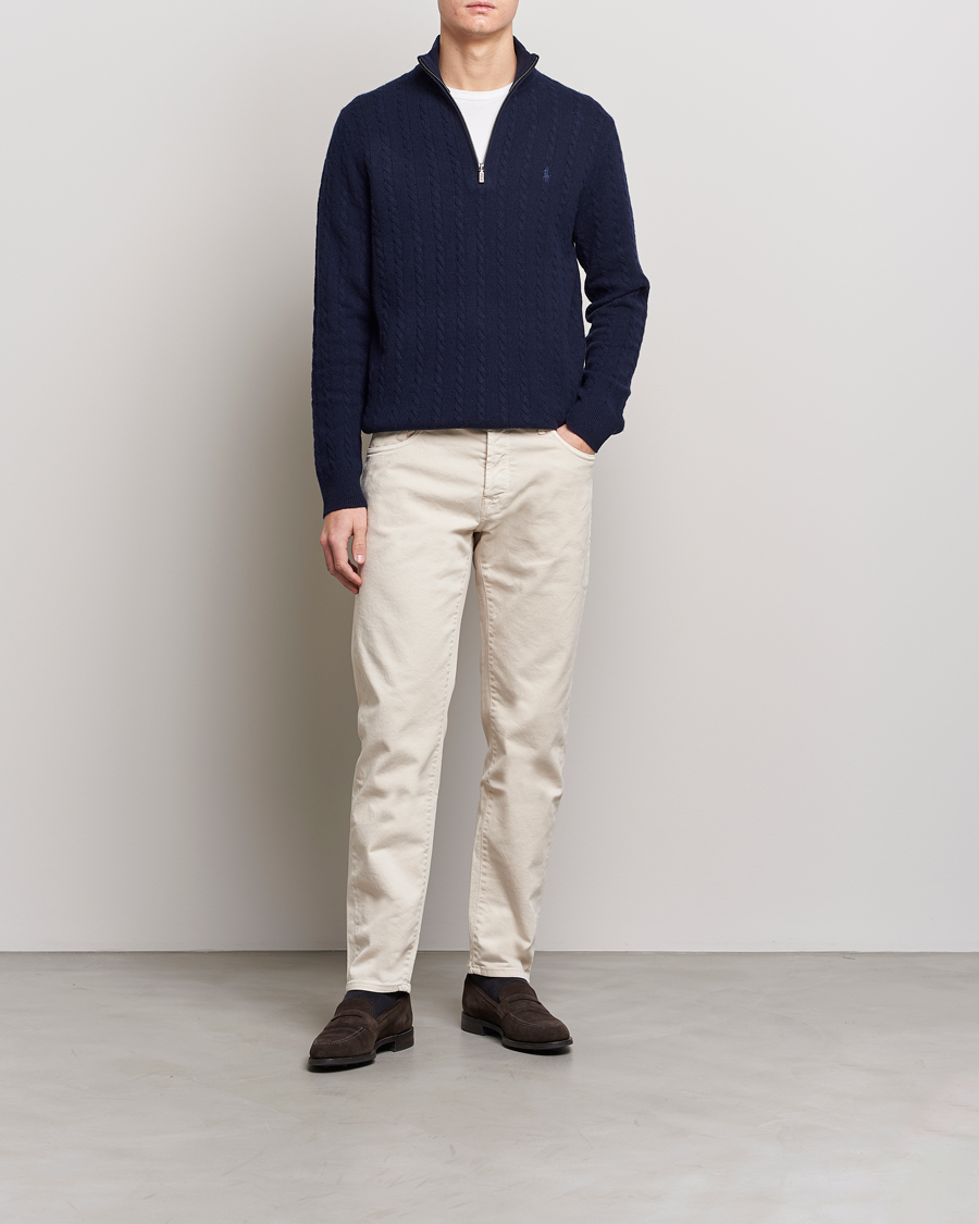 Mies |  | Polo Ralph Lauren | Cotton/Wool Cable Half-Zip Hunter Navy