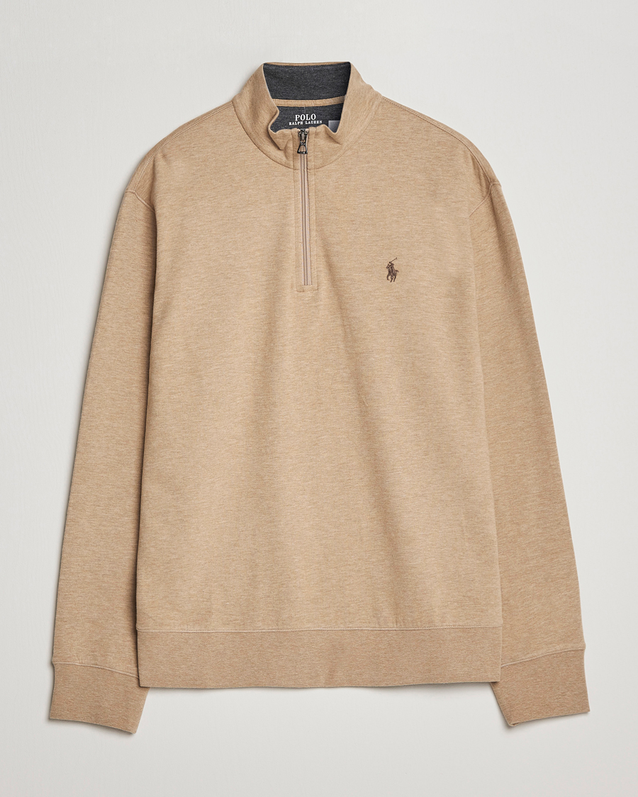 Mies | Puserot | Polo Ralph Lauren | Double Knit Half-Zip Sweater Café Tan Heather