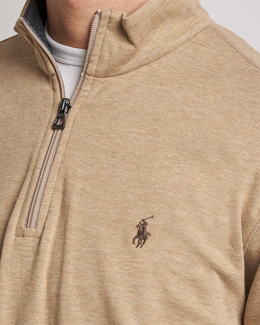 Mies | Puserot | Polo Ralph Lauren | Double Knit Half-Zip Sweater Café Tan Heather