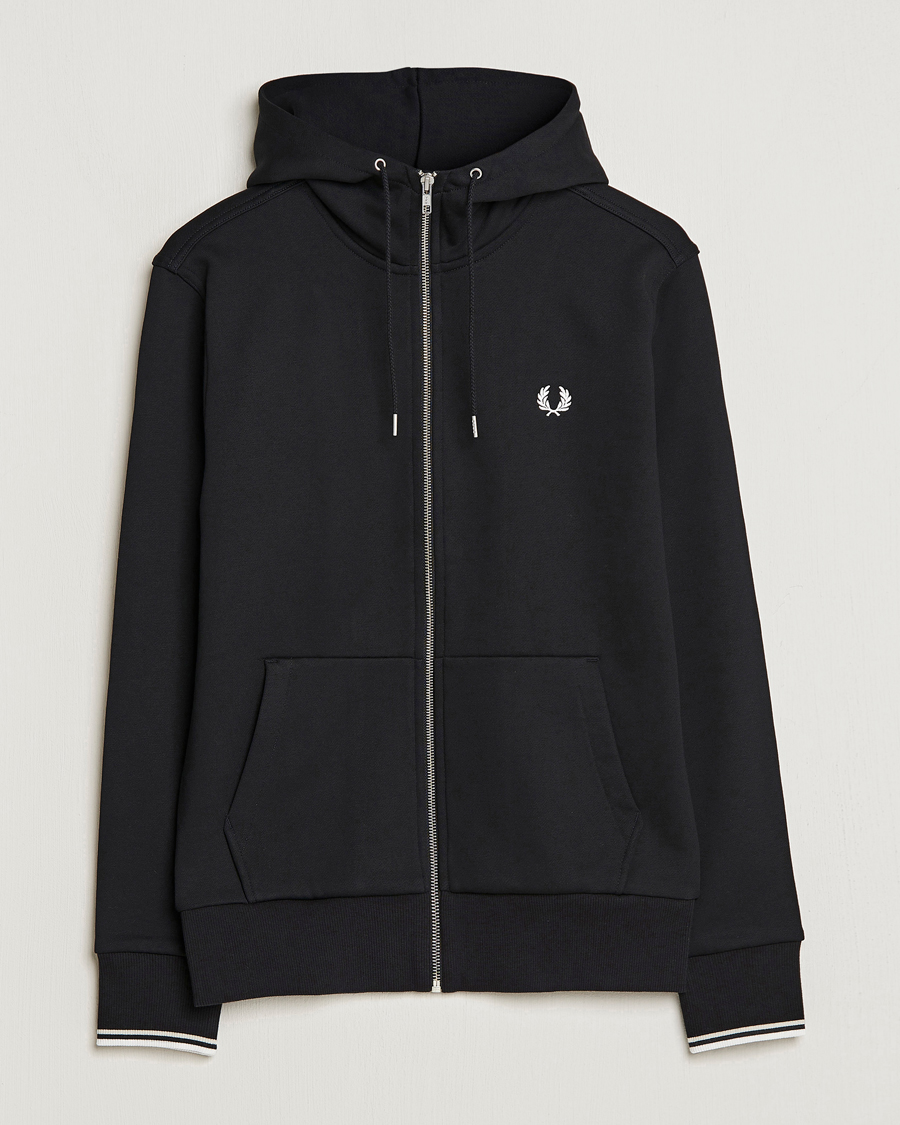 Mies | Puserot | Fred Perry | Full Zip Hooded Sweatshirt Black