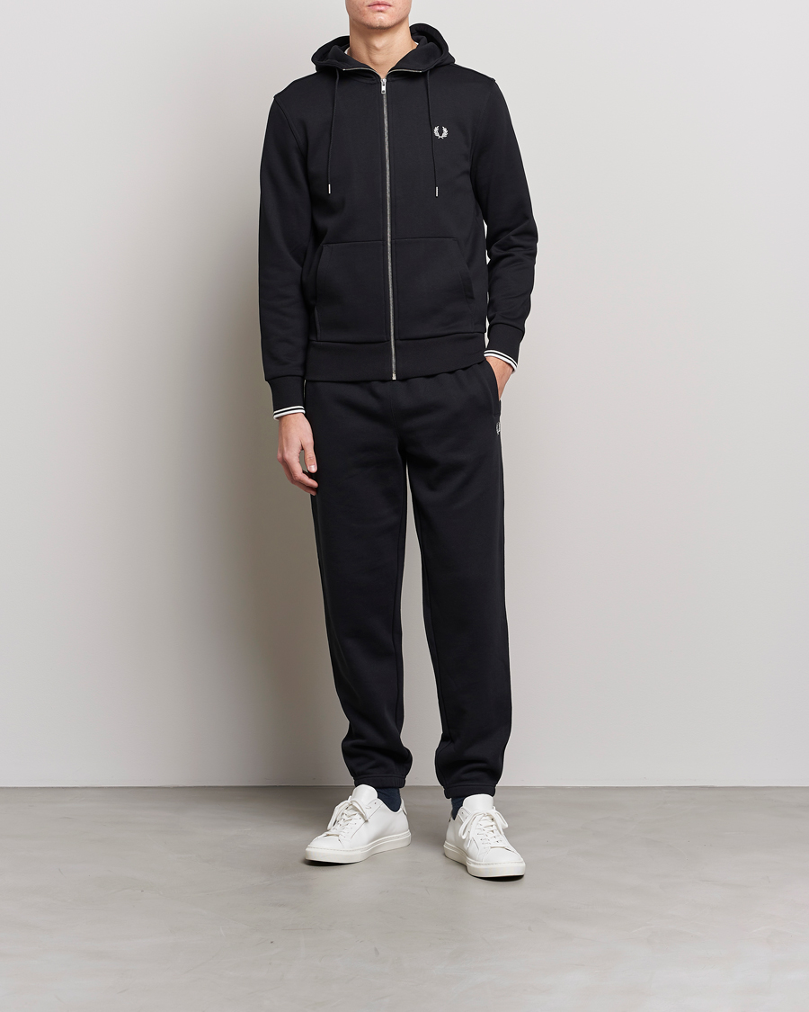 Mies | Puserot | Fred Perry | Full Zip Hooded Sweatshirt Black