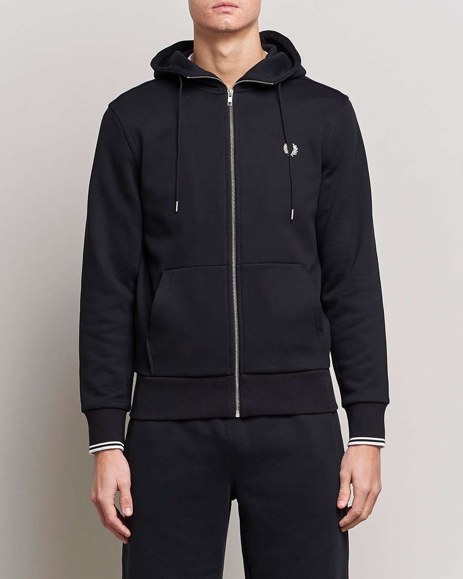 Mies | Puserot | Fred Perry | Full Zip Hooded Sweatshirt Black