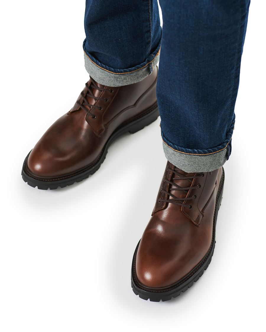 Mies | Crockett & Jones Ross Boot Vibram Sole Dark Brown Waxed Calf | Crockett & Jones | Ross Boot Vibram Sole Dark Brown Waxed Calf