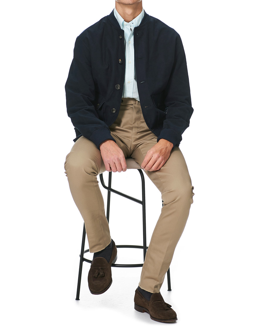 Mies | Kauluspaidat | Kamakura Shirts | Slim Fit Oxford BD Sport Shirt Light Blue Stripe