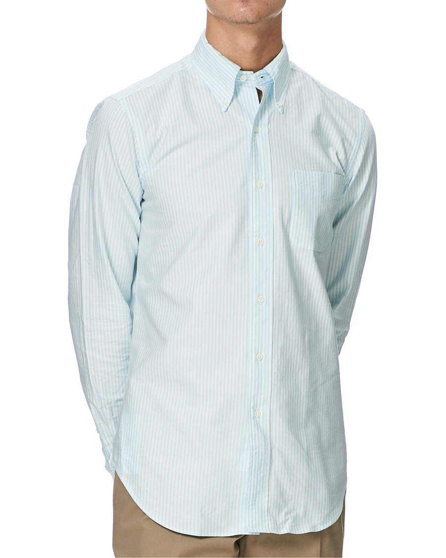Mies | Kauluspaidat | Kamakura Shirts | Slim Fit Oxford BD Sport Shirt Light Blue Stripe