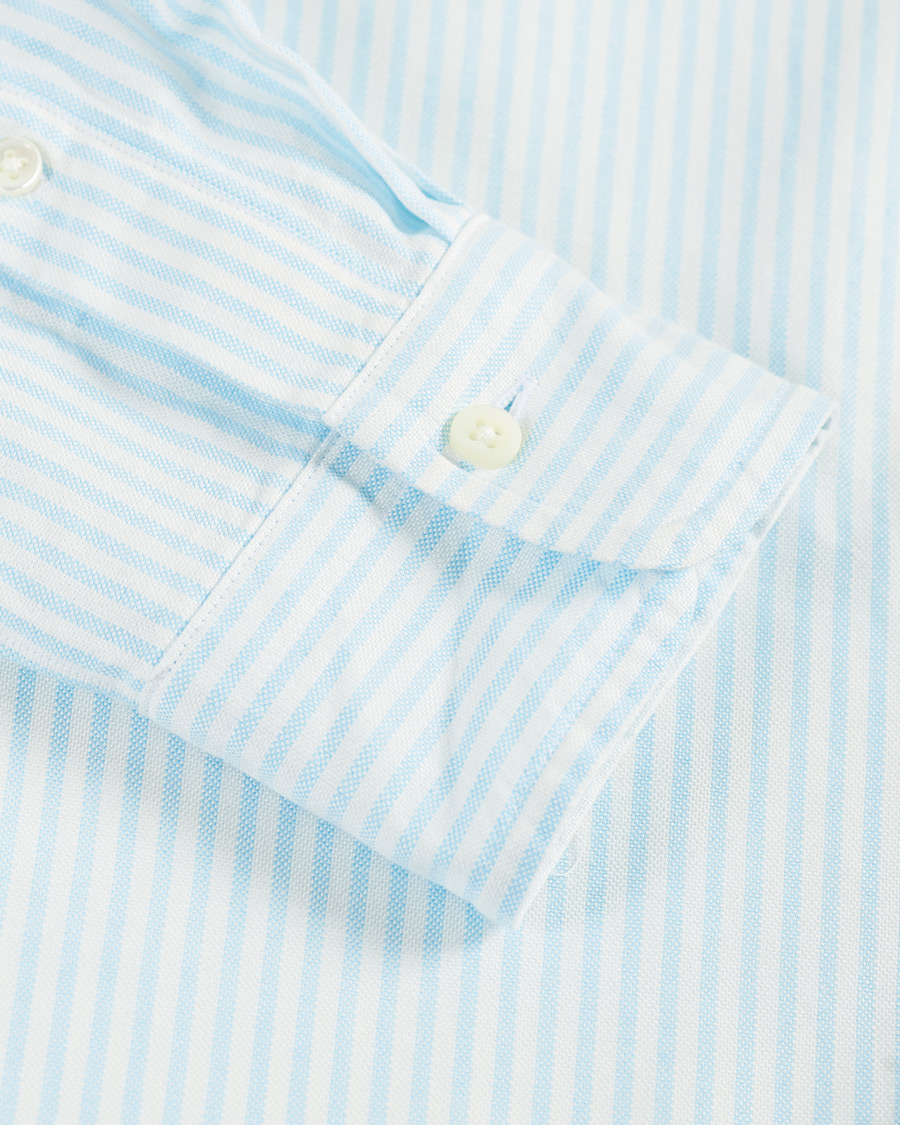 Mies | Kauluspaidat | Kamakura Shirts | Slim Fit Oxford BD Sport Shirt Light Blue Stripe
