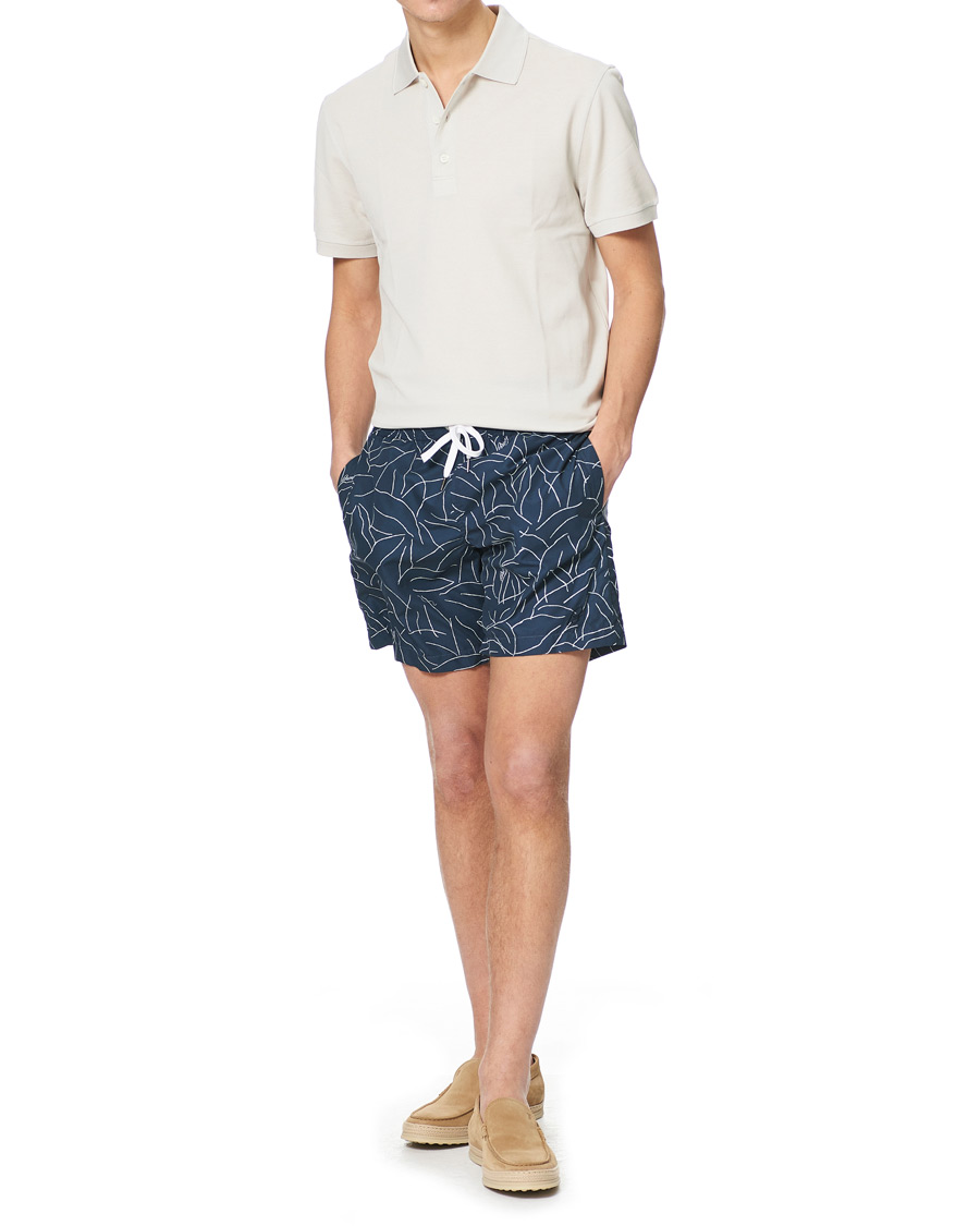 Mies | Uimahousut | Brioni | Foliage Print Swim Trunks Navy