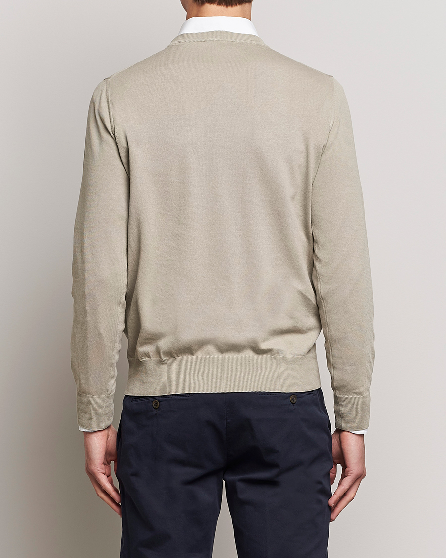 Mies | Puserot | Canali | Cotton Crew Neck Pullover Sage