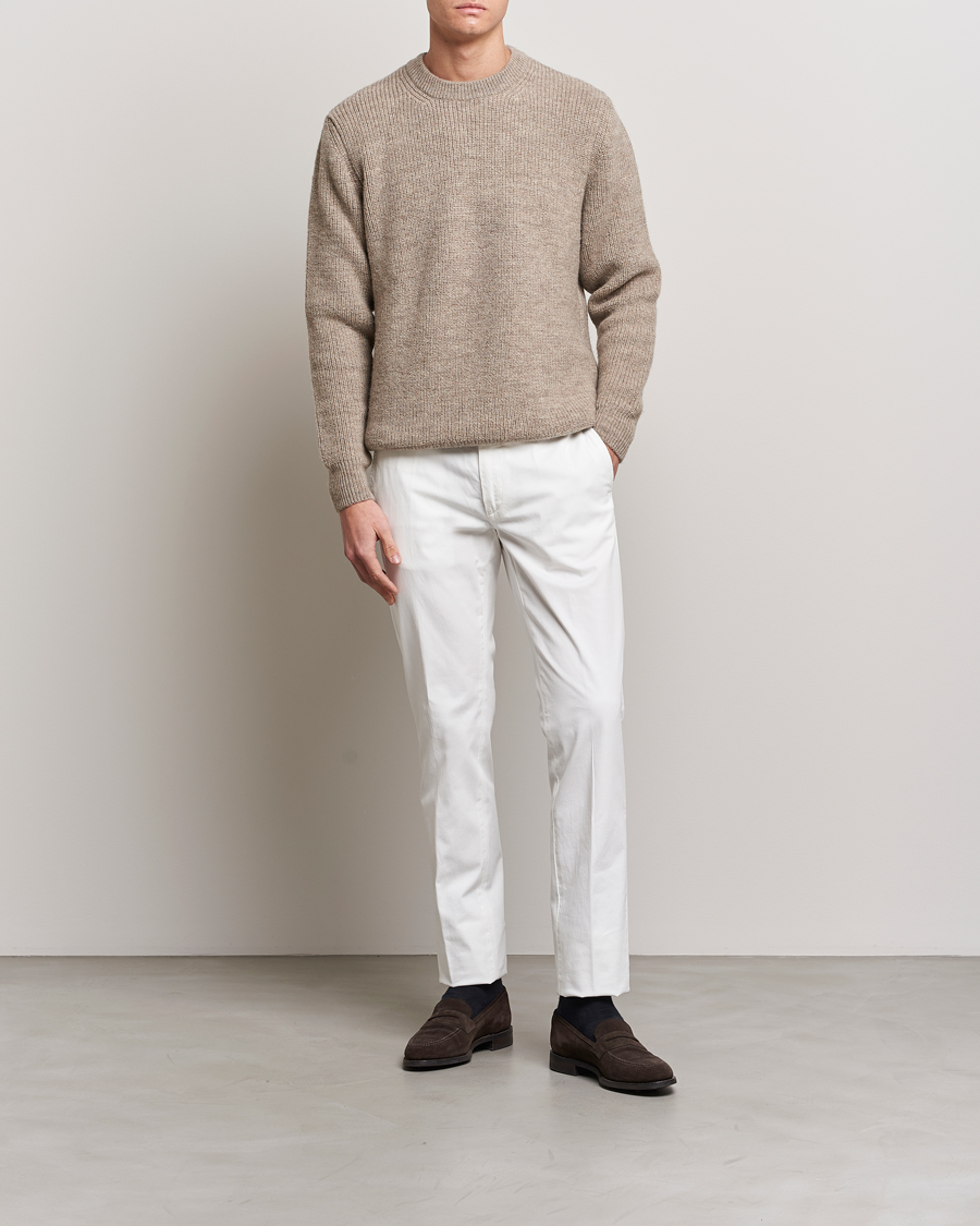 Mies | Housut | Canali | Cotton Stretch Chinos Optical White