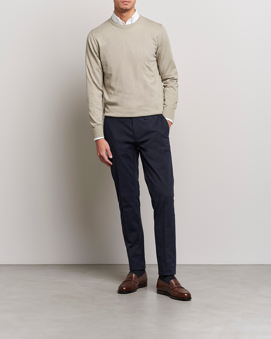 Mies | Housut | Canali | Cotton Stretch Chinos Navy