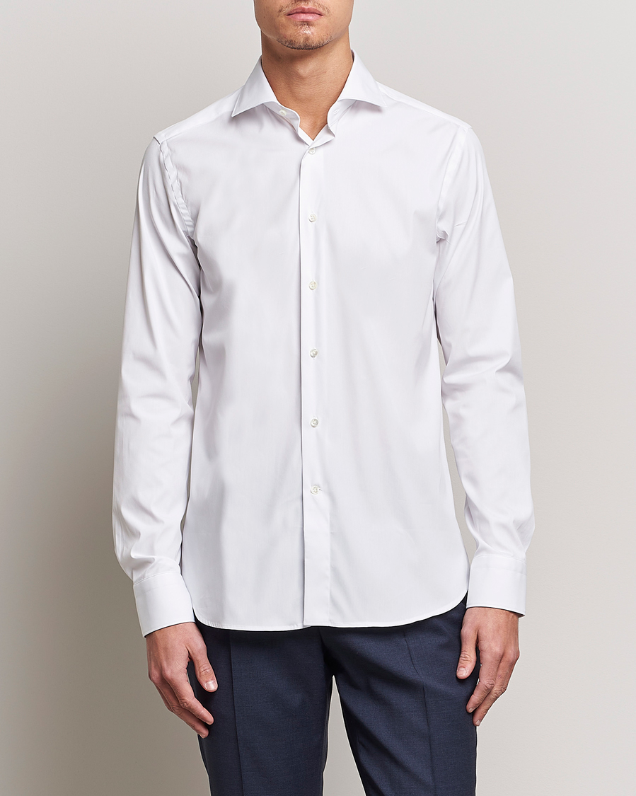 Mies | Canali | Canali | Slim Fit Cotton/Stretch Shirt White