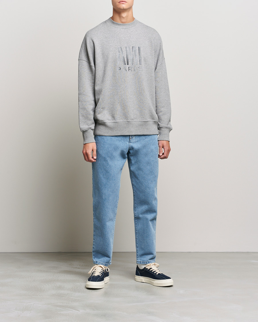 Mies | Puserot | AMI | Oversize Logo Sweatshirt Heather Grey