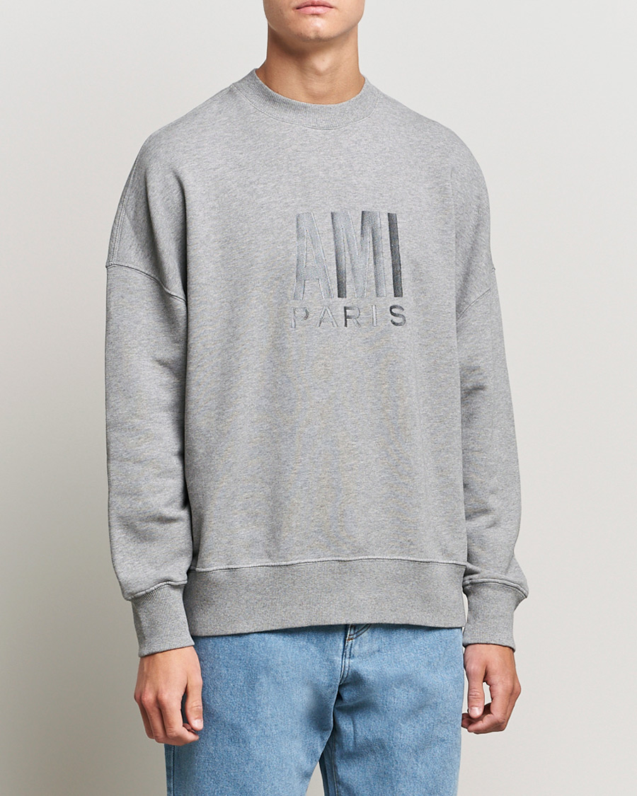 Mies | Puserot | AMI | Oversize Logo Sweatshirt Heather Grey