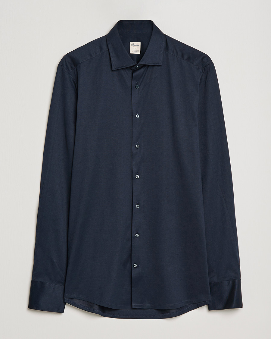 Mies | Kauluspaidat | Stenströms | Slimline Jersey Button Down Shirt Navy