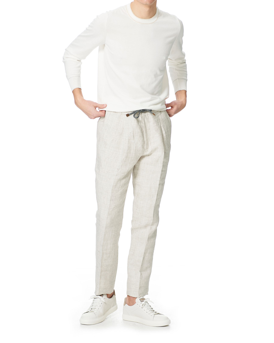 Mies | Puserot | Brunello Cucinelli | Contrast Collar Crew Neck Sweater Panama