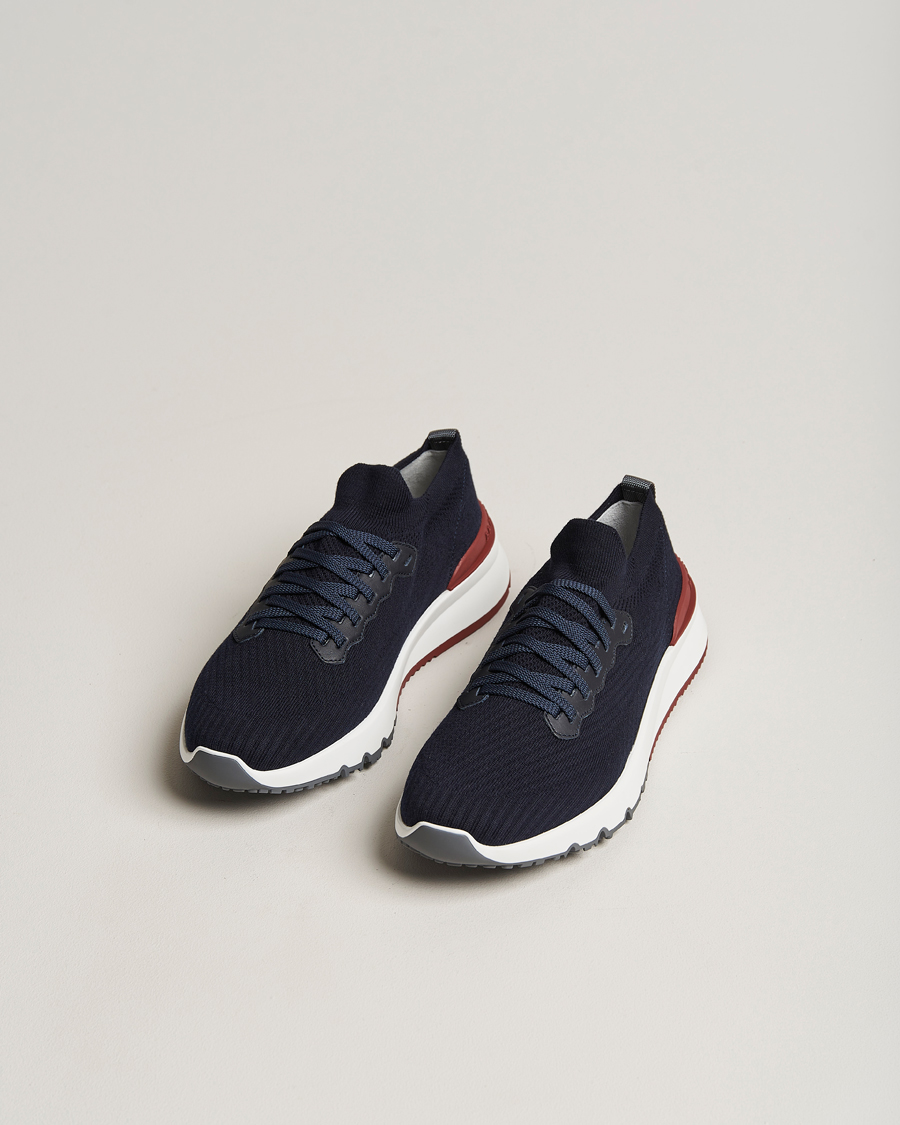 Mies |  | Brunello Cucinelli | Mesh Running Sneakers Navy